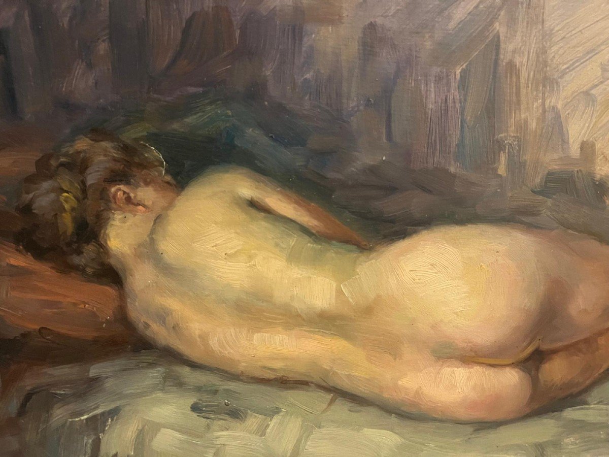 Tableau Femme Nu, Aquarelle Sur Panneau Vers 1930.