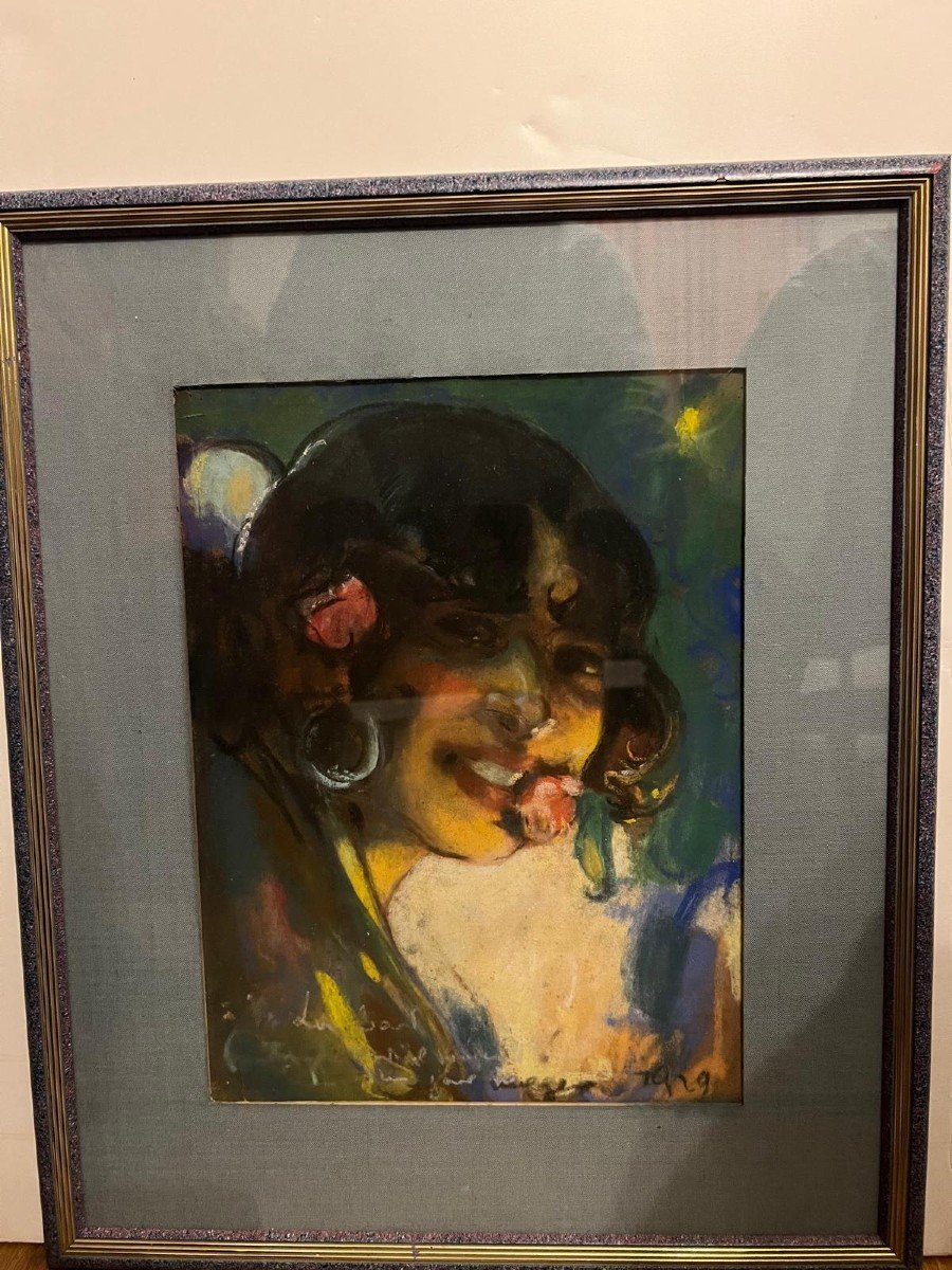 Signed Painting, Louis Fortuney 1875 - 1951. Pastel Signed Dated, 1929.