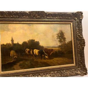 Painting Signed Thomas Sidney Cooper, 1870.