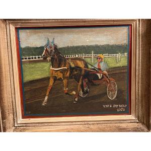 Monogram Painting Ep Horse Racing (one Of May) 1975.