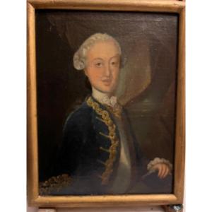 Tableau Signé Jpf Hauck 1763, Portrait De Jeune Homme, Huile Sur Carton. 