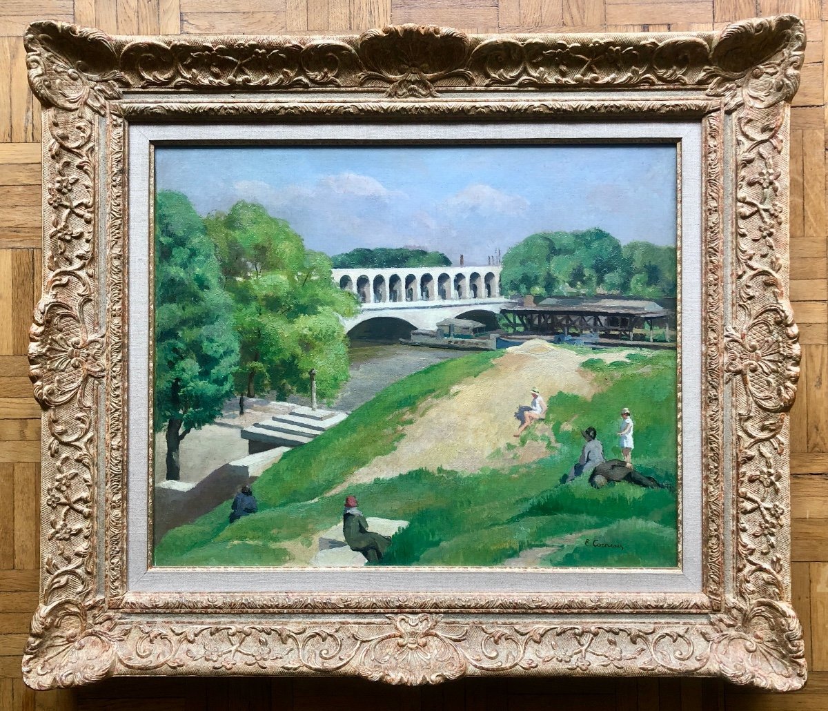 Eugène Corneau (1894-1976) Pont De Bercy Animated, Year 1930 Painter In 13 Museums-photo-2