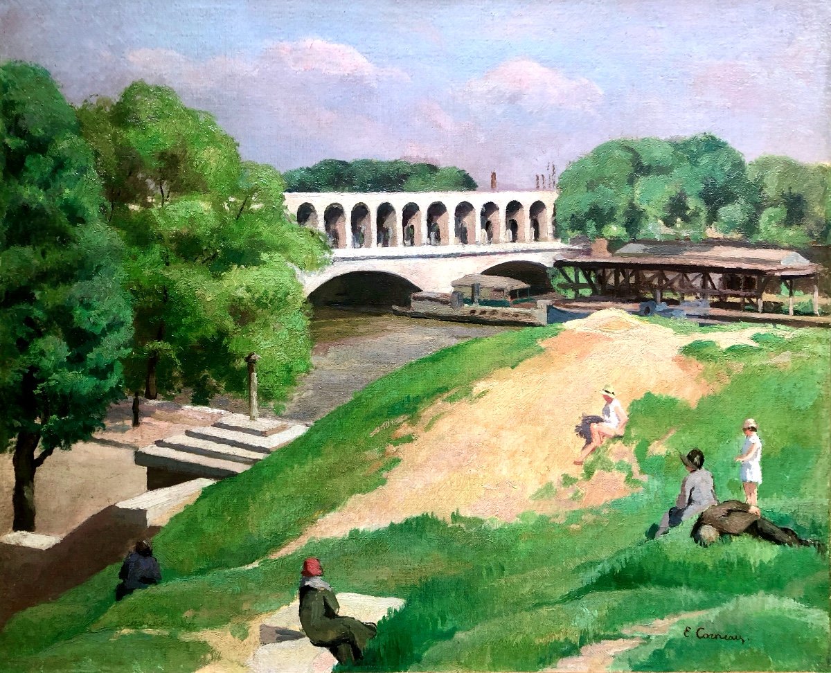 Eugène Corneau (1894-1976) Pont De Bercy Animated, Year 1930 Painter In 13 Museums