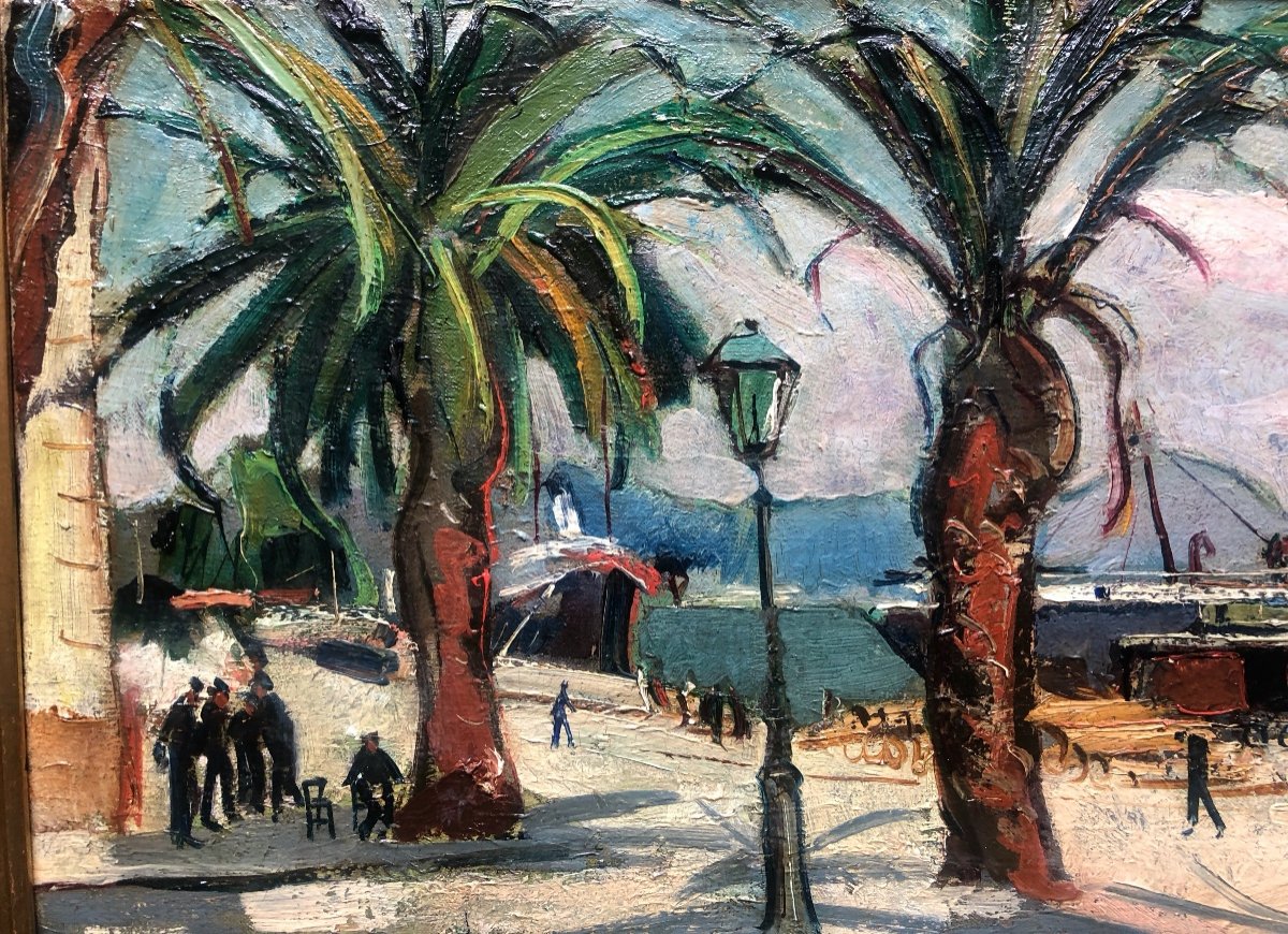 Louis Jacques Vigon (1897-1985) Le Port d'Ajaccio Début XX Siècle-photo-3