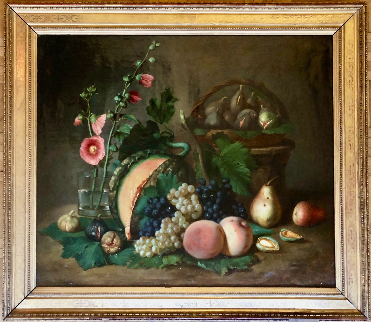 Pierre Auguste Pichon (1805-1900) Student Of Ingres, Still Life With Fruit, 19th Century-photo-1