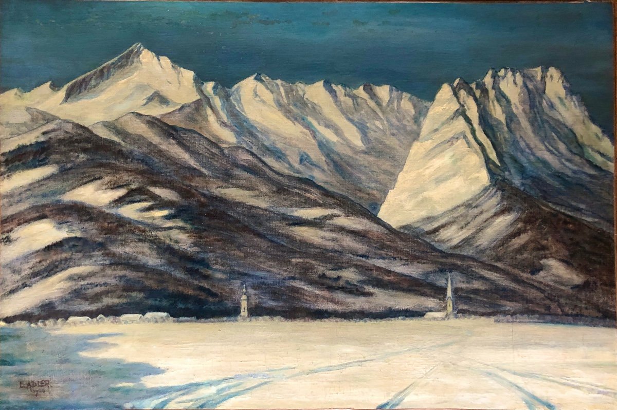 Leo Adler (1897-1987) Austrian Painter, Mountains 1934-photo-3