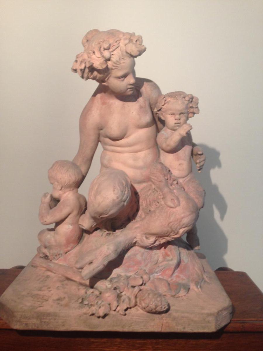 Terra Cotta (from After Clodion), Woman Fauna With Loves-photo-2