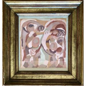  Cubist Study, “folies Amoureuses” 1962, Signature To Decipher