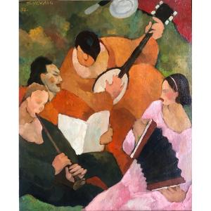 Marcel Sylvain (xx Siècle) Les Musiciens 1933,  Art Déco