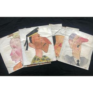 Lot Of Caricatures From The 1950s-1960s 