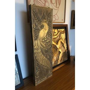 Large Art Deco Carved Wood Panel 1920-1930