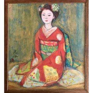 Ryohei Miwa (1929-2011) Japanese Painter 