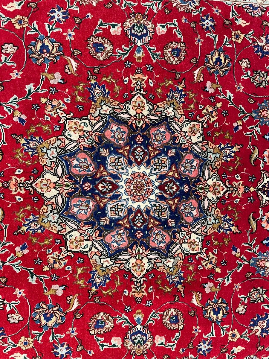 Tapis Tabriz Iran Chaînes Soie -photo-1