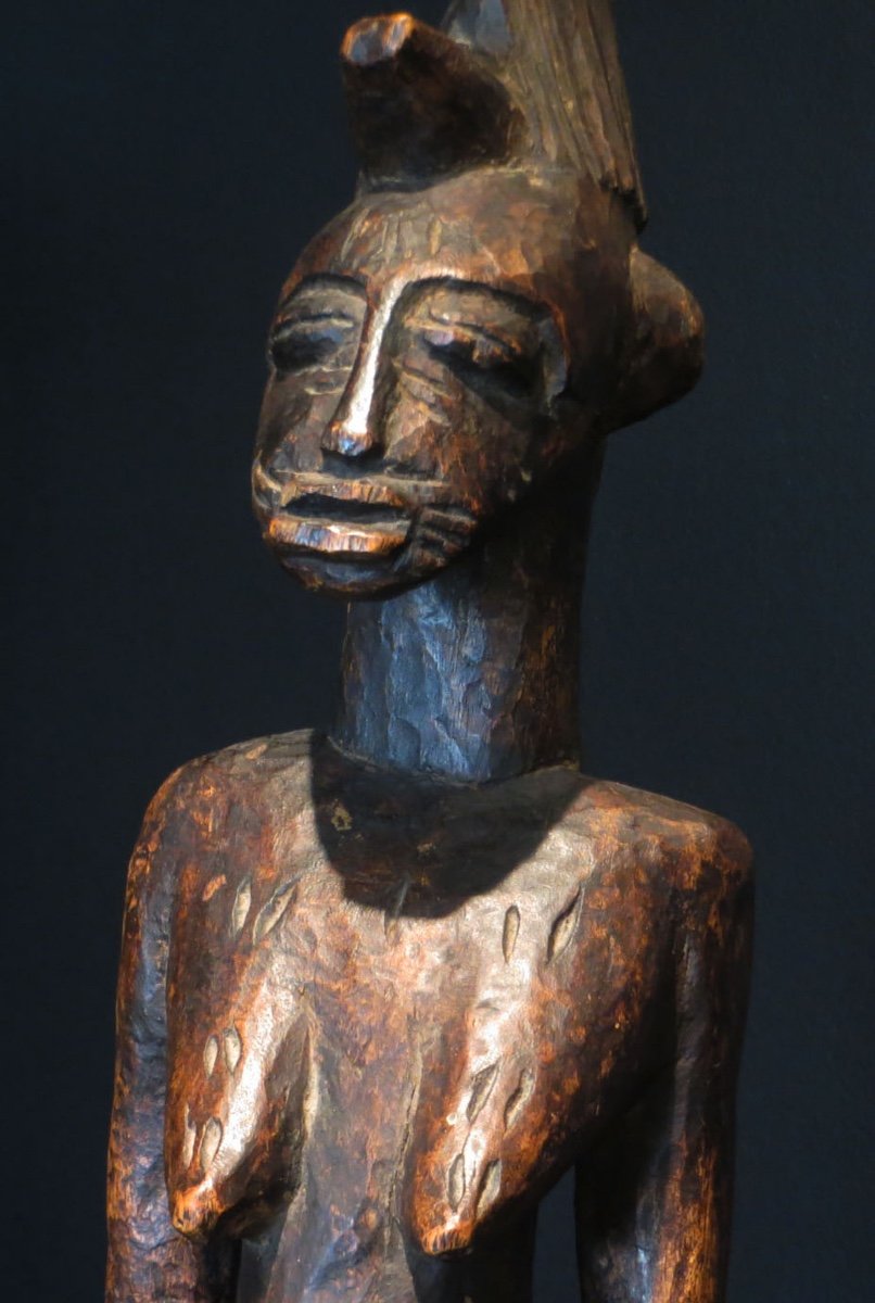 [art Premier Afrique Cote d'Ivoire Maternite] Scuplture Senoufo En Bois. Ht : 54cm.-photo-2