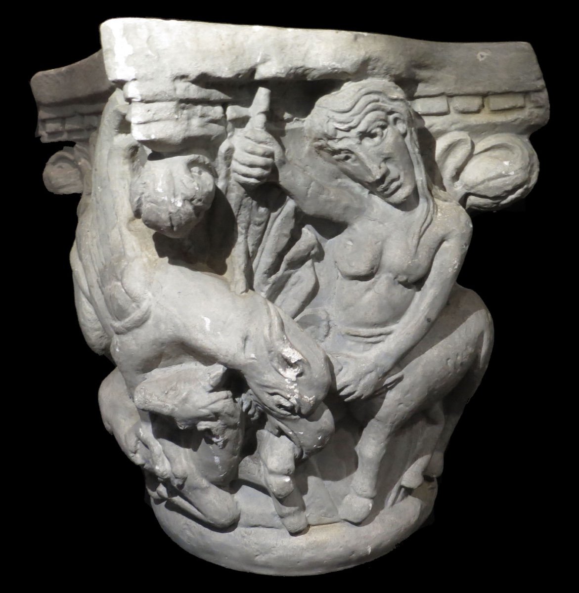 Important 19th Century Plaster Capital In Roman Style.