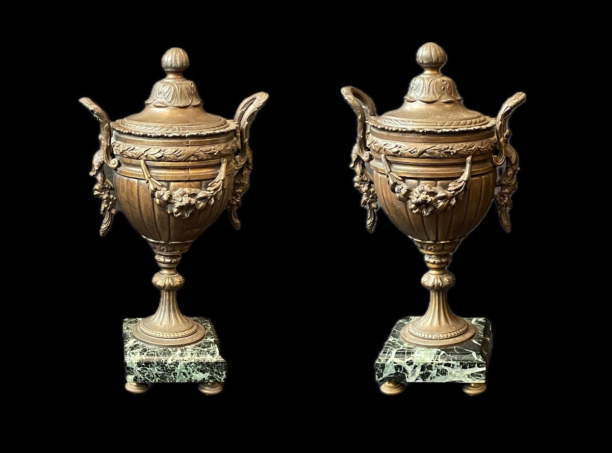 Pair Of 19th Century Covered Cassolettes / Urns.