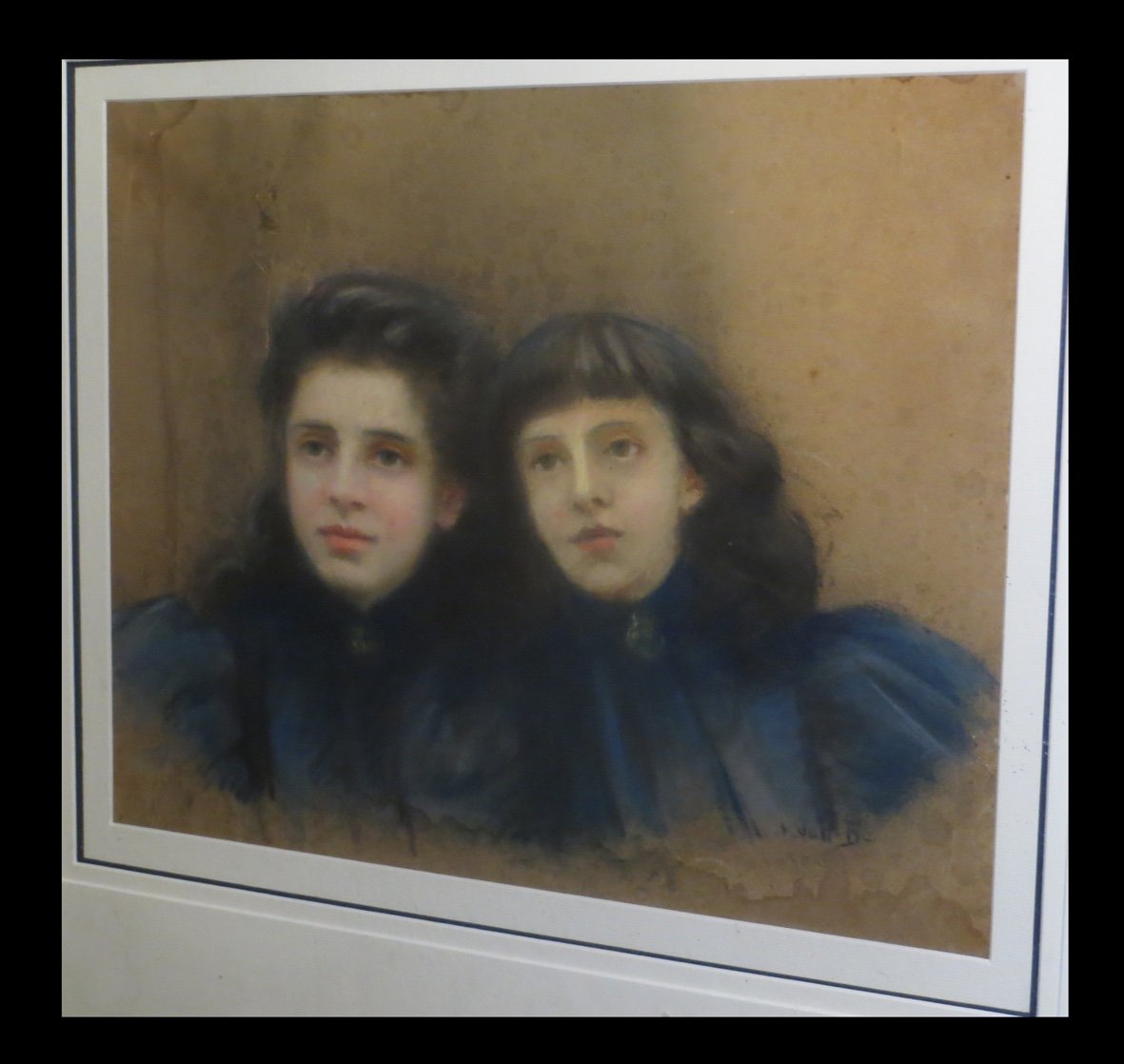 Grand Pastel Signé A. Van B. Et Daté 1898.