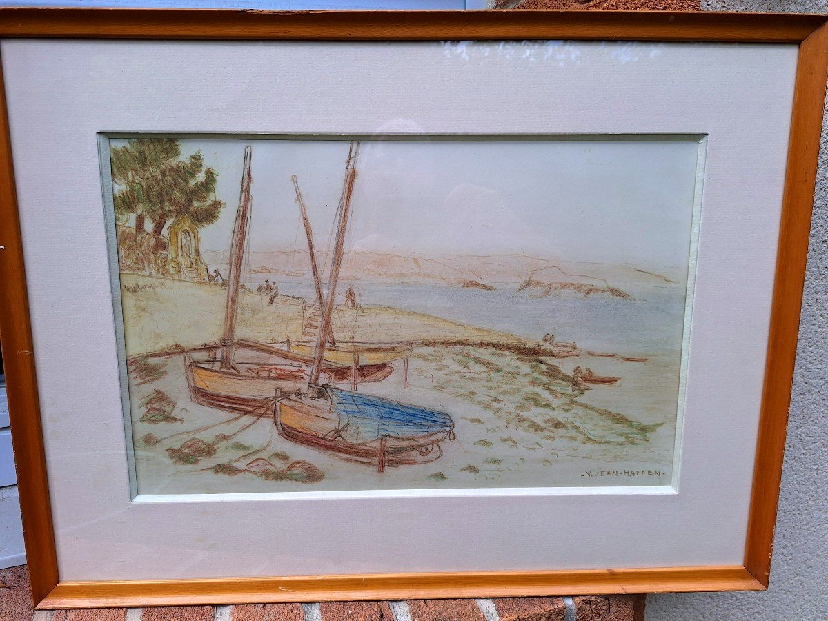 Yvonne Jean Haffen "landscape Low Tide In Brittany"