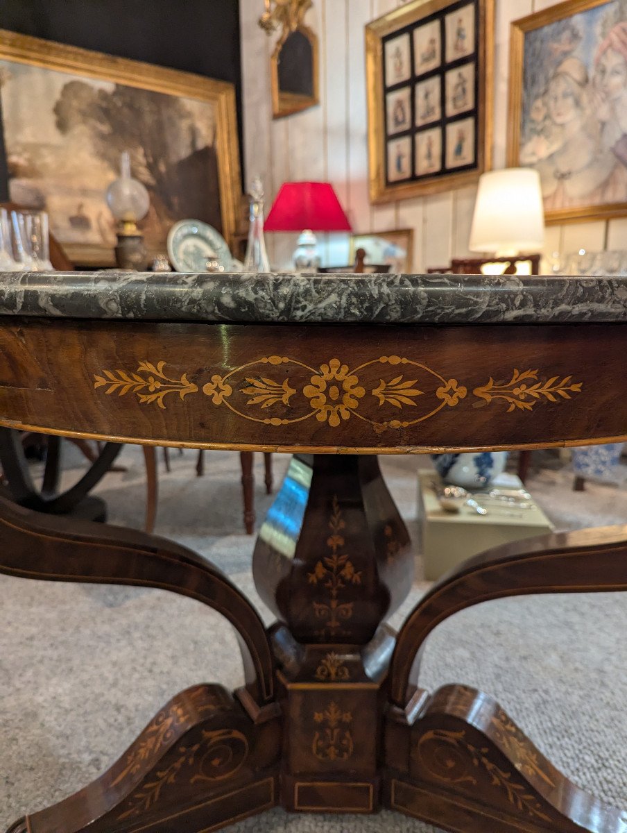 Charles X Period Marquetry Gueridon Table-photo-1