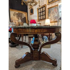 Charles X Period Marquetry Gueridon Table