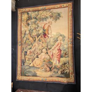 Door 19th Century Aubusson Tapestry "cherry Picking"