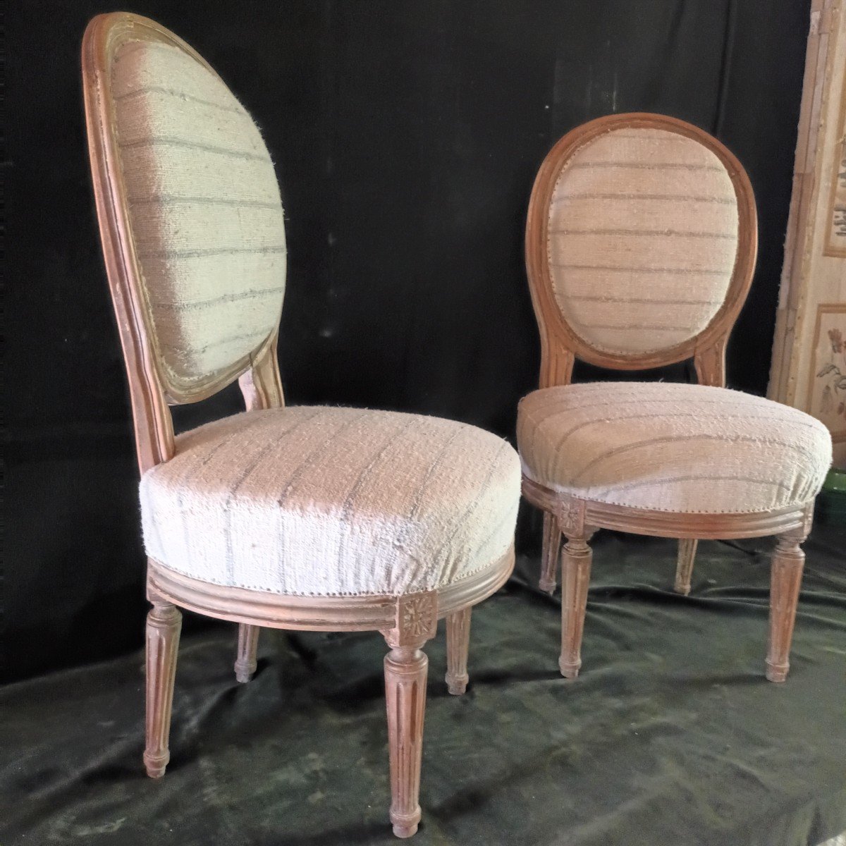 Pair Of Musicians Chairs Louis XVı Period -photo-3