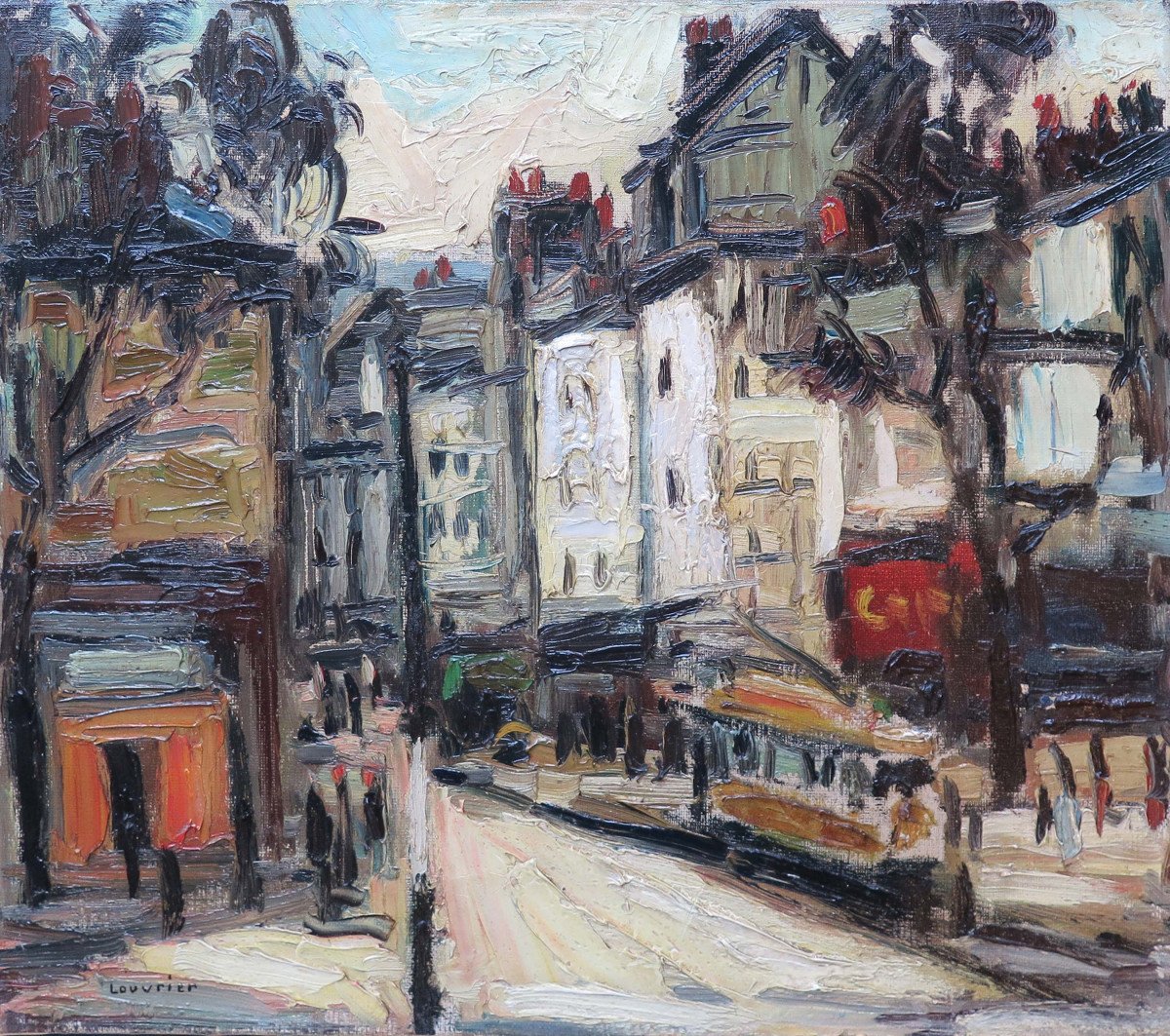 Maurice Louvrier " Rouen, La Rue Saint-hilaire "