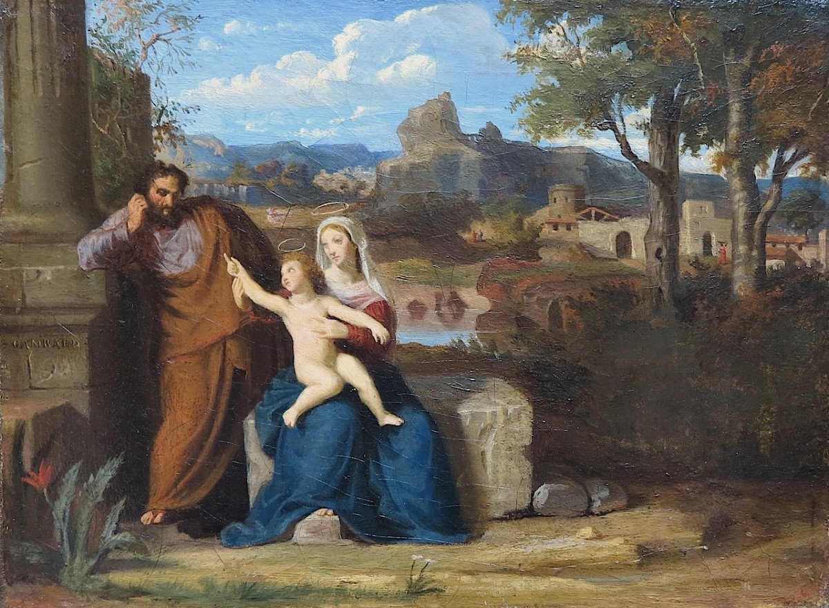 Henri Gambard (1819–1882) - The Holy Family - Oil-photo-2