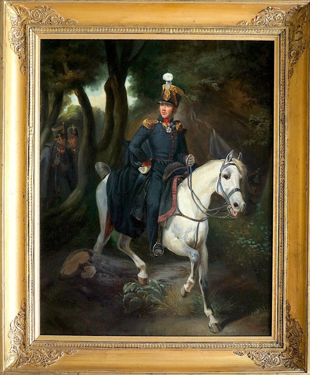 Louis Marin-lavigne (1797–1860) - Portrait Of Colonel Charles-louis De Chérisey - Oil