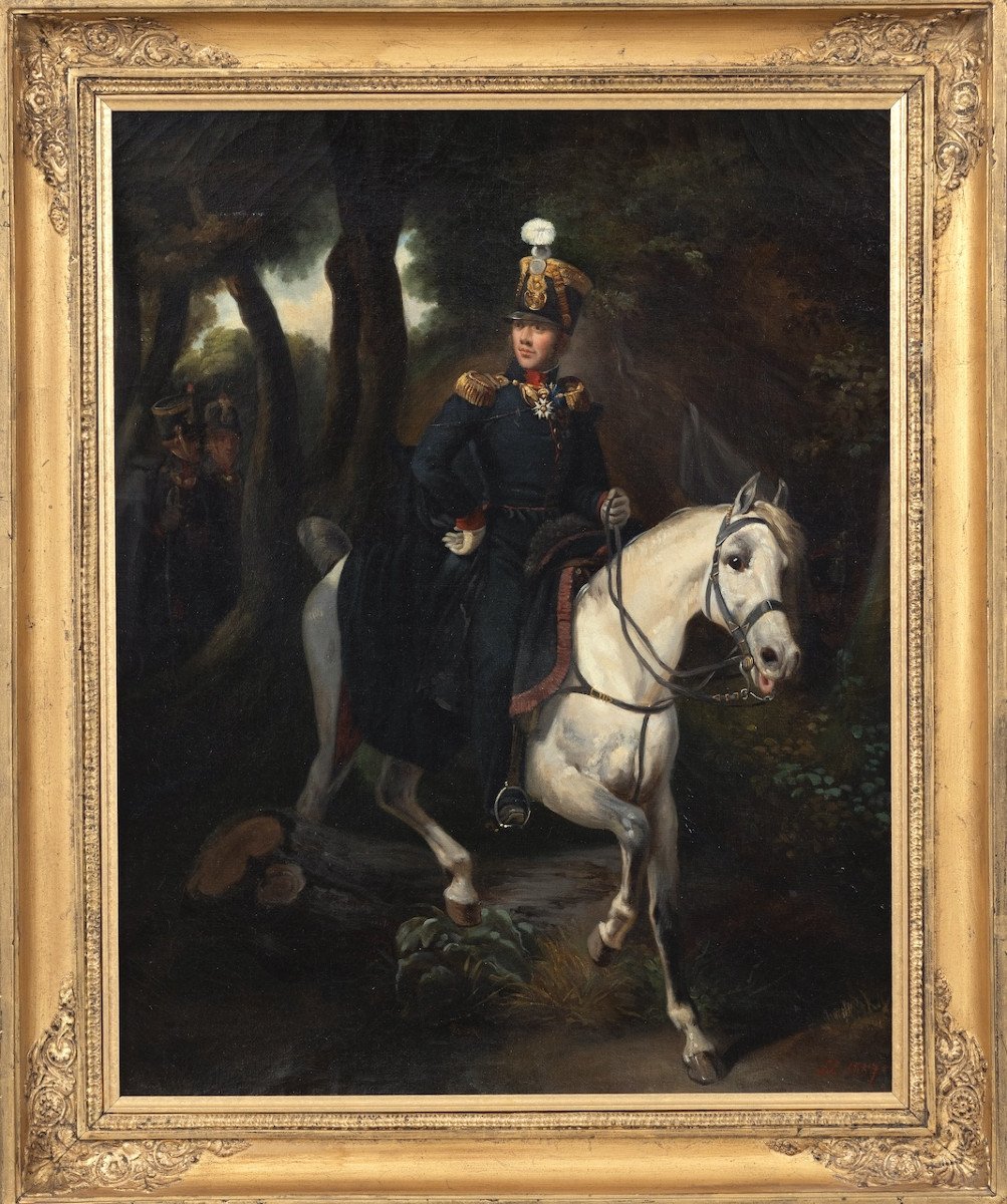 D'après Louis Marin-Lavigne (1797–1860) - Portrait du colonel Charles-Louis de Chérisey - Huile