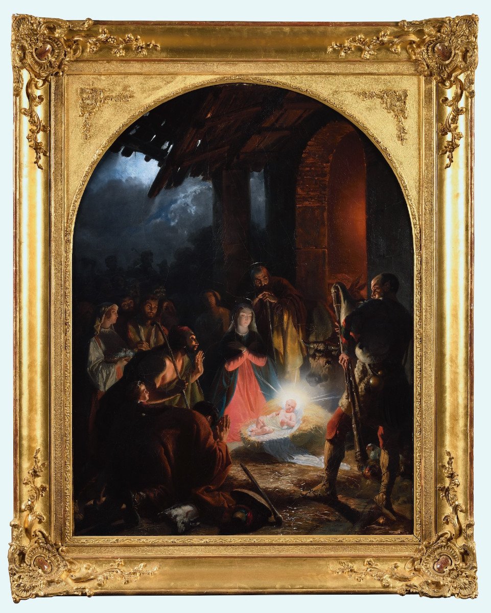 Félix Cottrau (1799–1852) - The Adoration Of The Shepherds - Oil