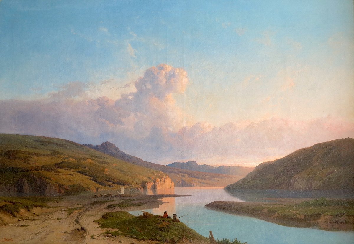 Alphonse Robert (1807–1885) - River Of Italy - Oil-photo-2