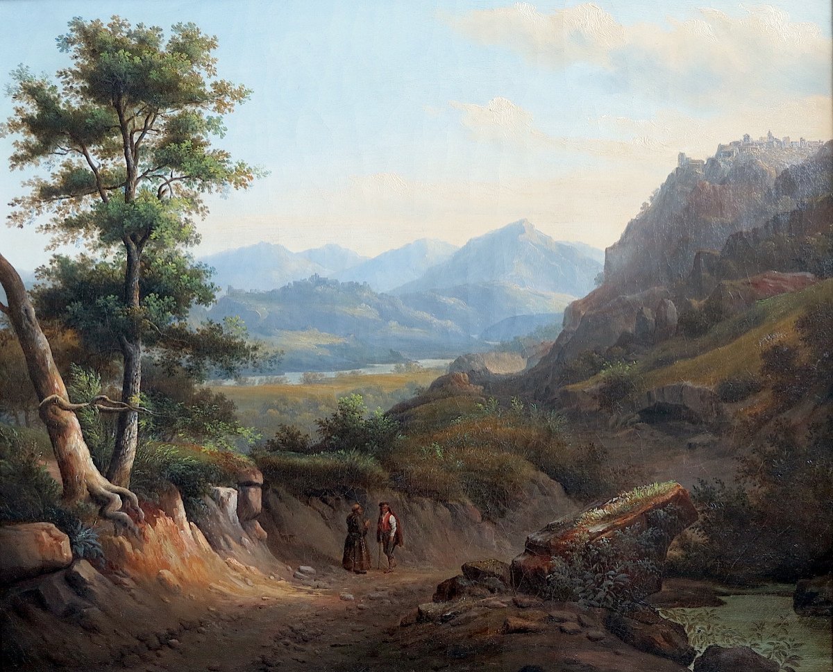 Alexandre François Loisel (1783–1865) - Road From Subiaco To Tivoli - Oil-photo-2