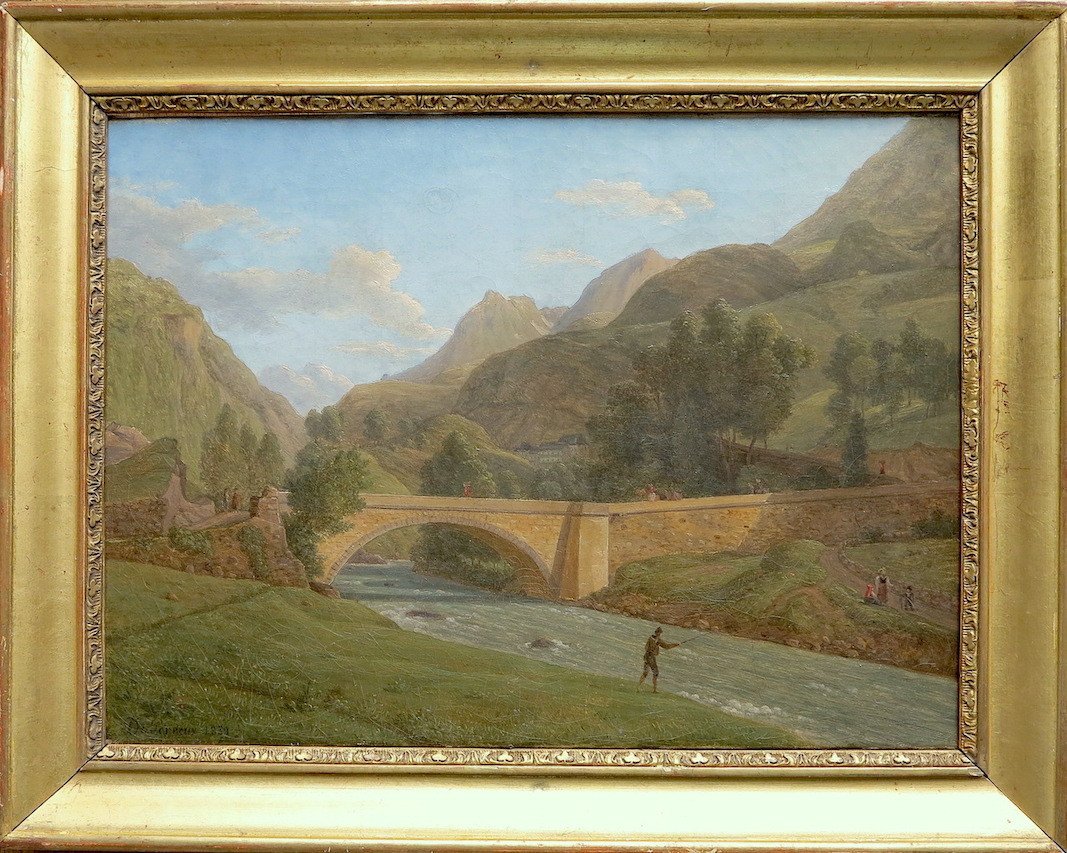Alexandre Millin Du Perreux (1764-1843) - View Of The Bridge Of Saint Sauveur, Pyrenees