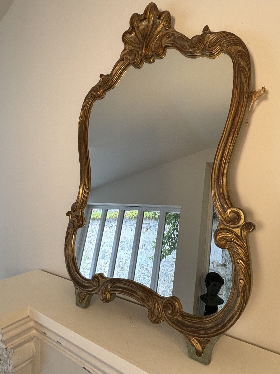Golden Rocaille Style Mirror, Early 20th