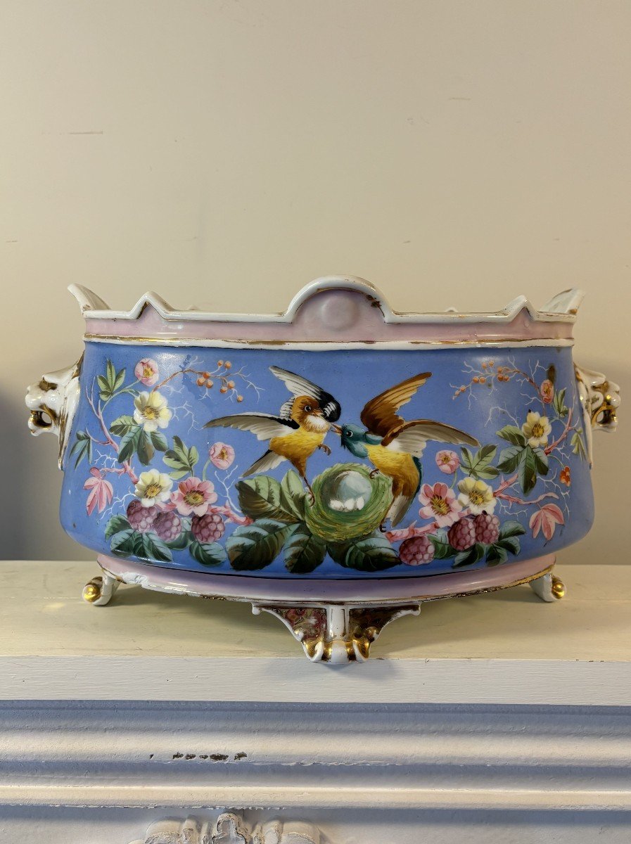 Importante Garniture De Cheminée En Porcelaine De Paris, 19e Siècle-photo-4