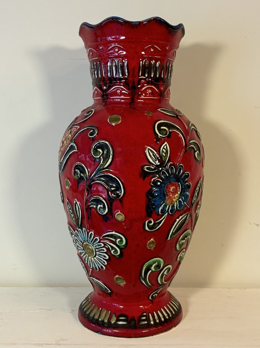 Vase Vintage En Céramique, Atelier Eduard Bay, West-germany, Années 60