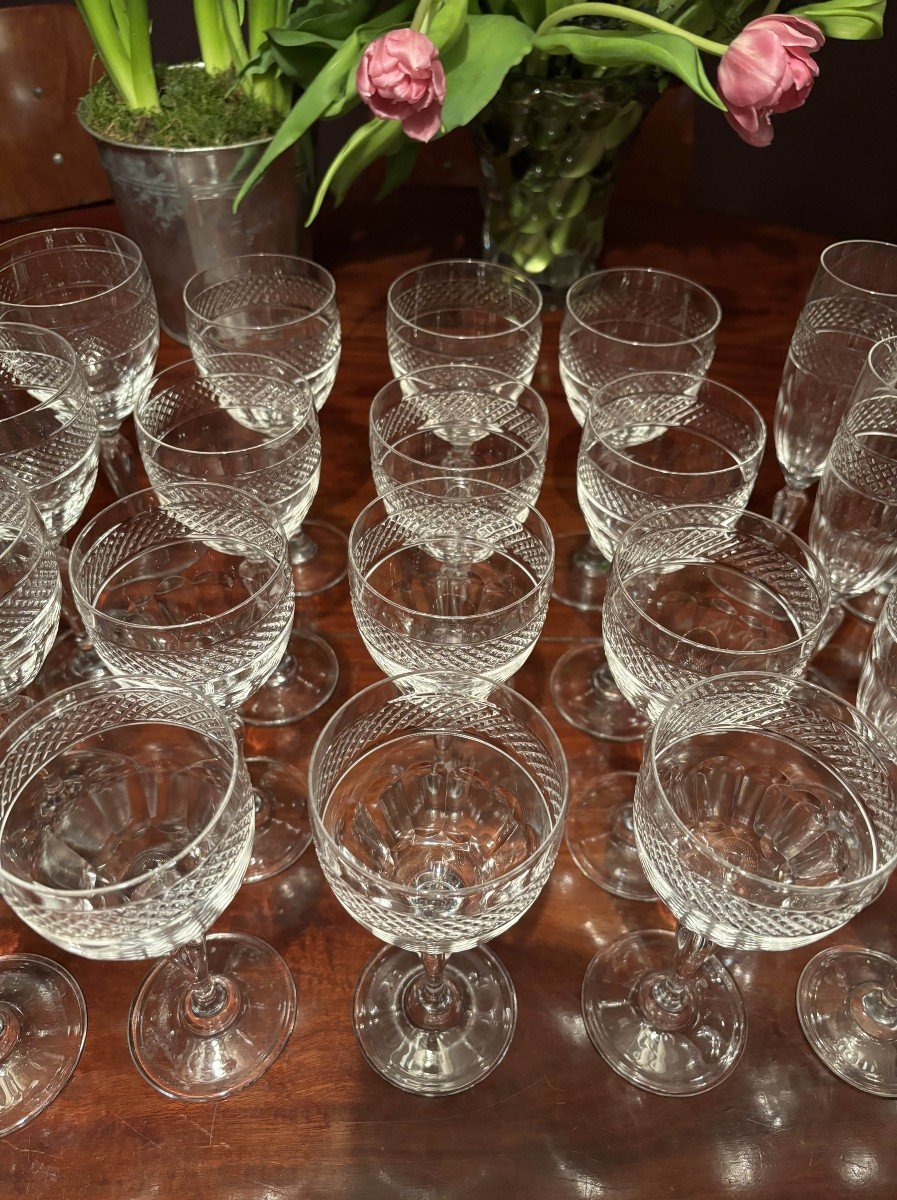 Service De Verres 36 Pièces En Cristal signé artisanat de lorraine-photo-4