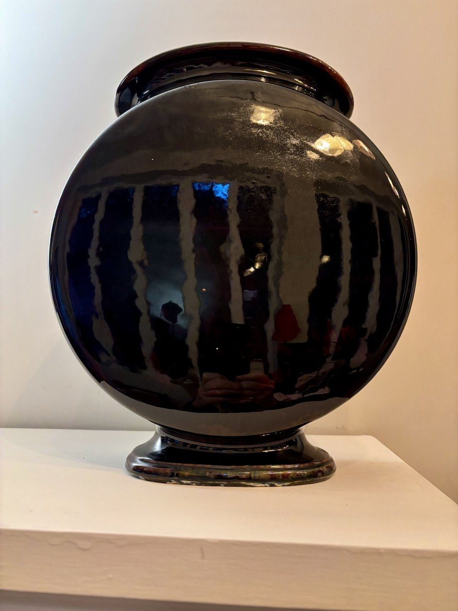 Glazed Earthenware Vase, Art Nouveau, Circa 1900-1920-photo-6