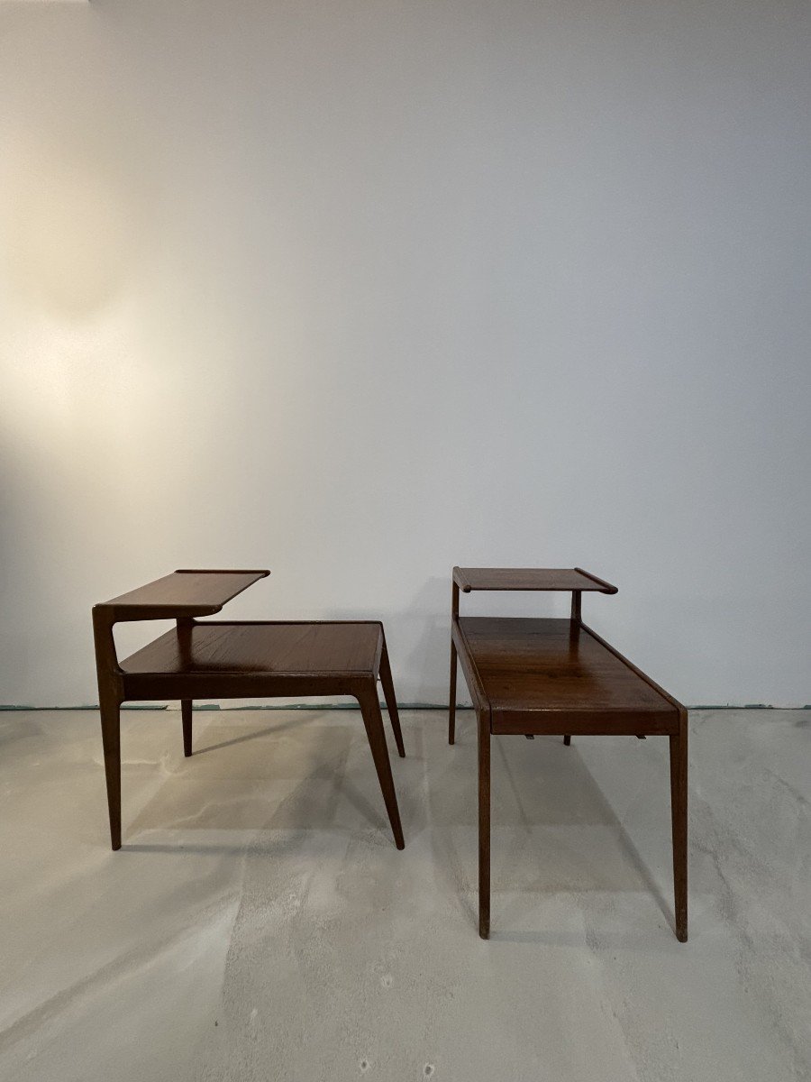 Kurst Ostervig (1912–1986), Pair Of Two-top Teak Side Tables. Denmark, 20th Century -photo-2