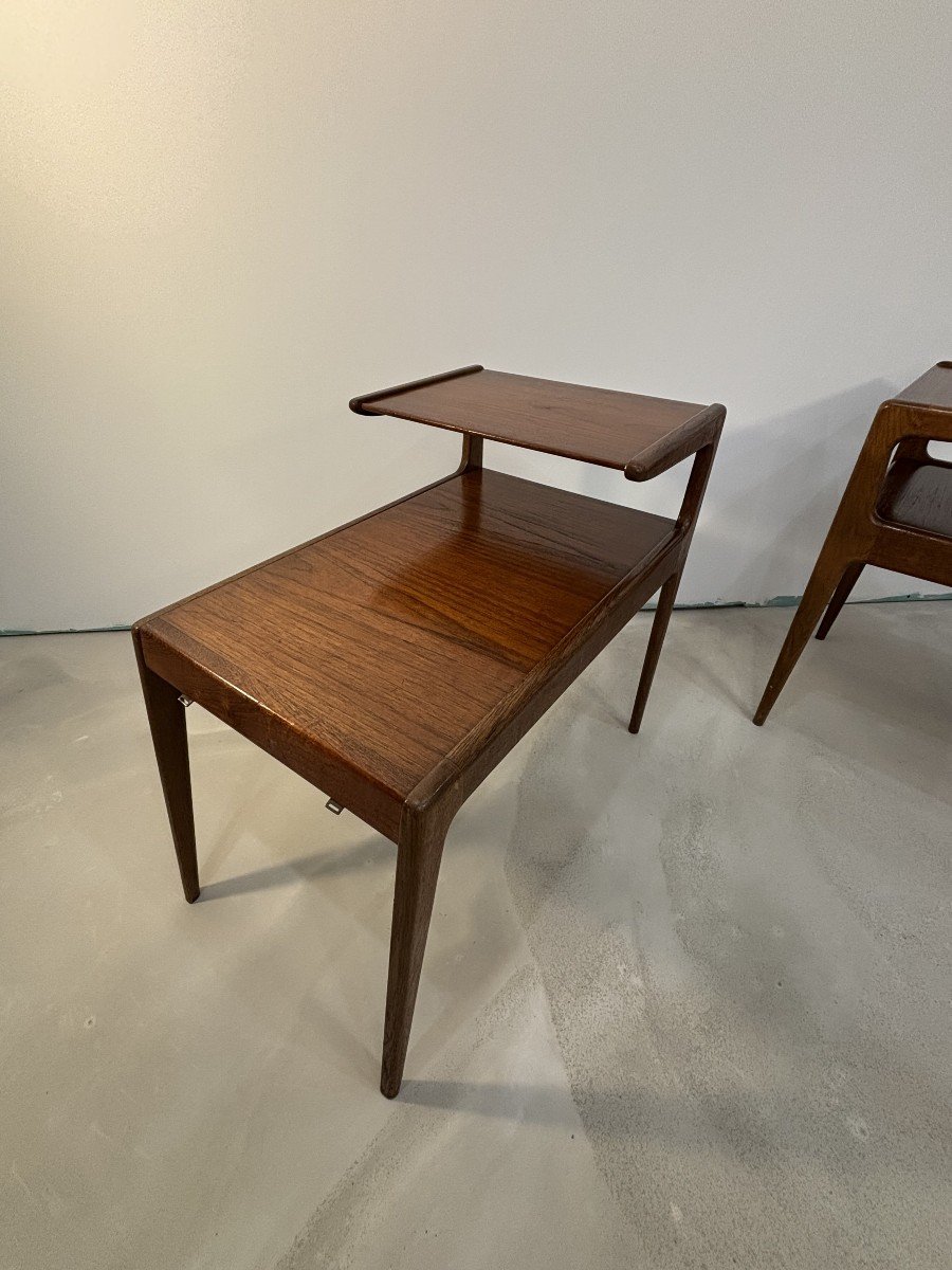 Kurst Ostervig (1912–1986), Pair Of Two-top Teak Side Tables. Denmark, 20th Century -photo-4