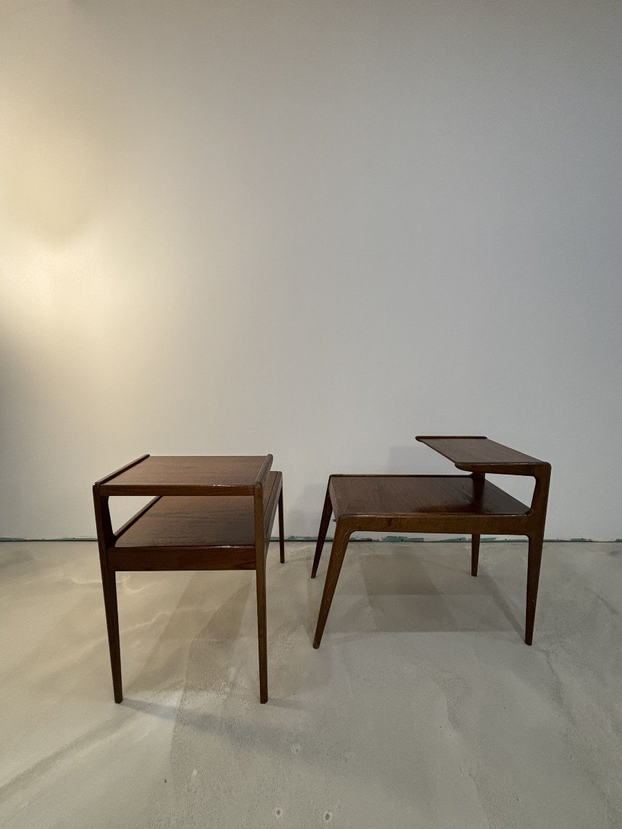 Kurst Ostervig (1912–1986), Pair Of Two-top Teak Side Tables. Denmark, 20th Century -photo-2