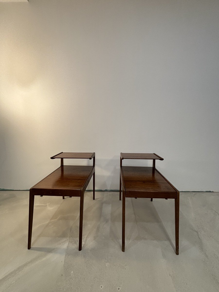 Kurst Ostervig (1912–1986), Pair Of Two-top Teak Side Tables. Denmark, 20th Century -photo-3