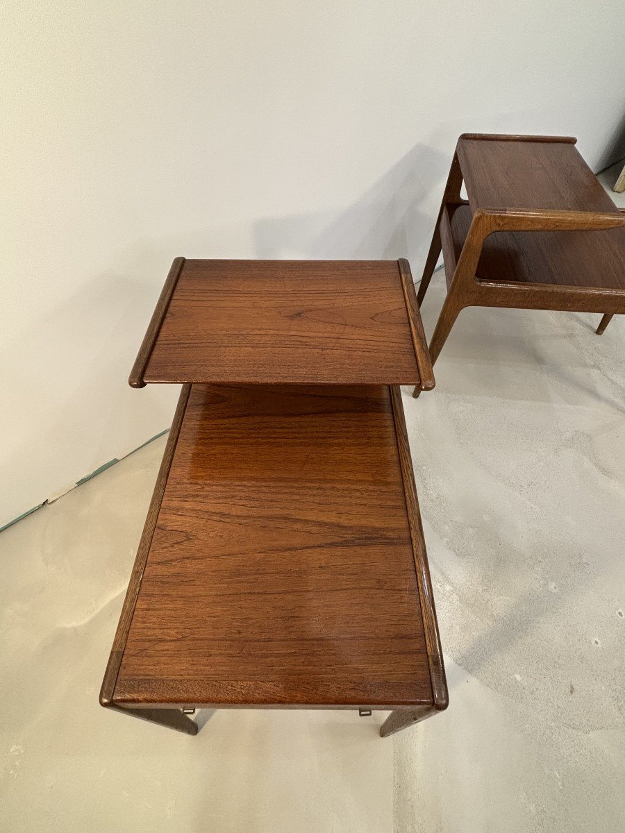 Kurst Ostervig (1912–1986), Pair Of Two-top Teak Side Tables. Denmark, 20th Century -photo-5