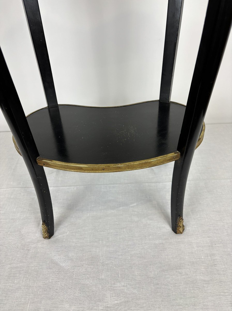 Table Rognon En Bois Laqué Noir, Napoléon III, 19e Siècle-photo-7