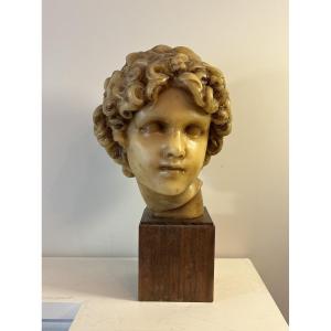 Head Of Ephebe, After The Antique, Wax Proof, Signature At The Base, 20th