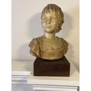Wax Bust Of Anne Andeoud, After Jean-antoine Houdon, 20th Century