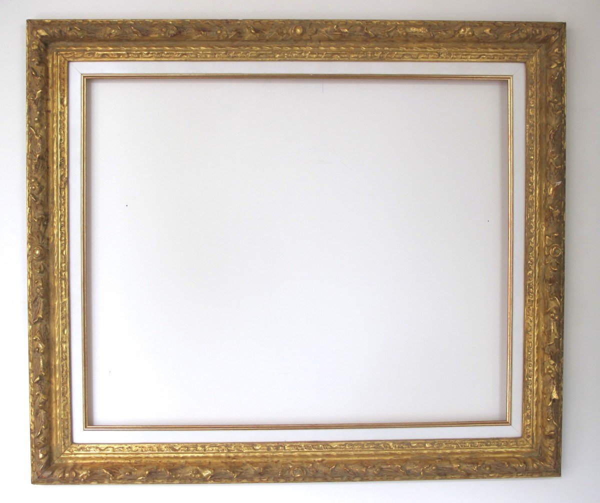 Proantic: Carved Golden Frame For 73 X 60 Cm Painting