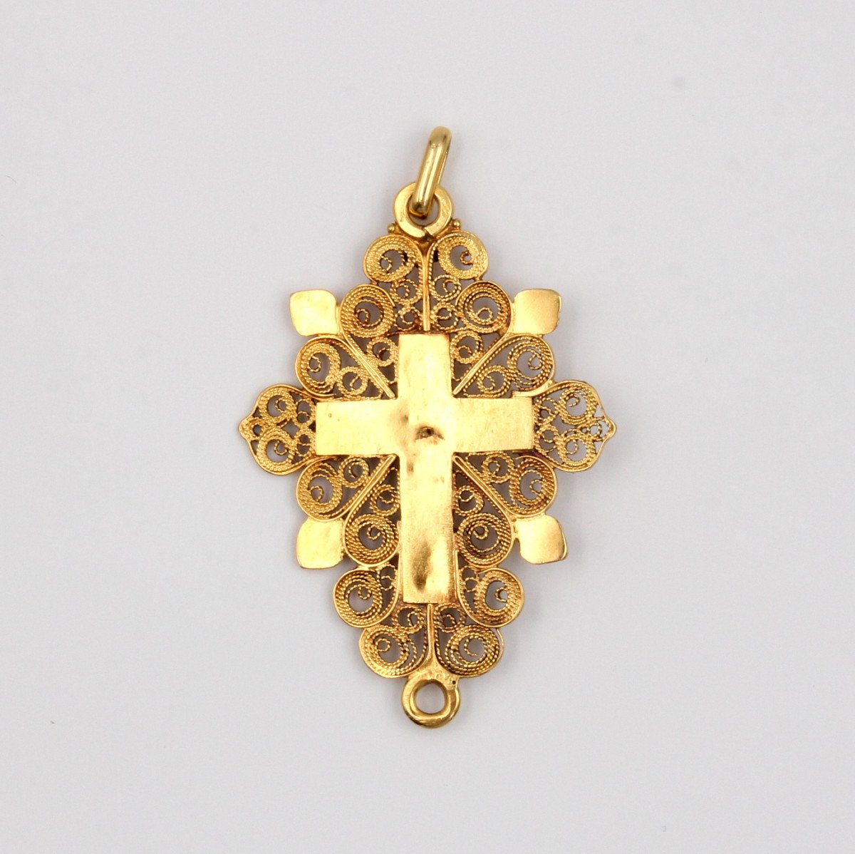 Boulogne Cross In Filigree Yellow Gold-photo-2