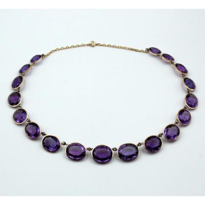 Necklace Line Of 18 Amethyst